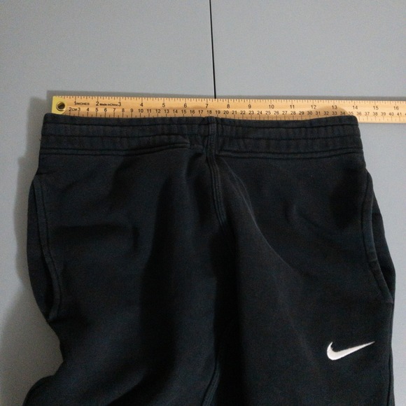Nike Club Fleece Joggers Mens Small 28x27 Black Cotton Pocket Drawstring Lounge - Picture 8 of 12